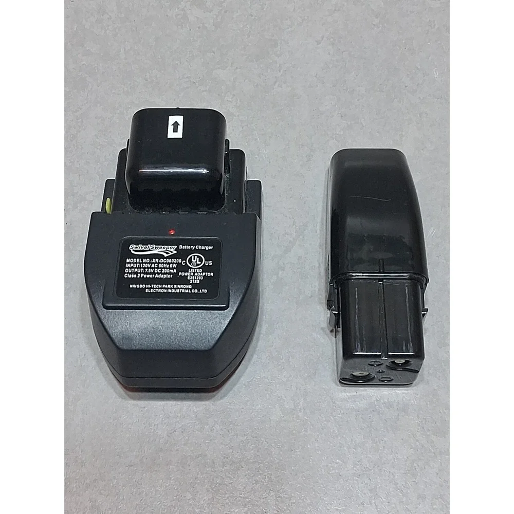 Swivel Sweeper XR-DC080200 Battery Charger & Battery Replacement Working Tested